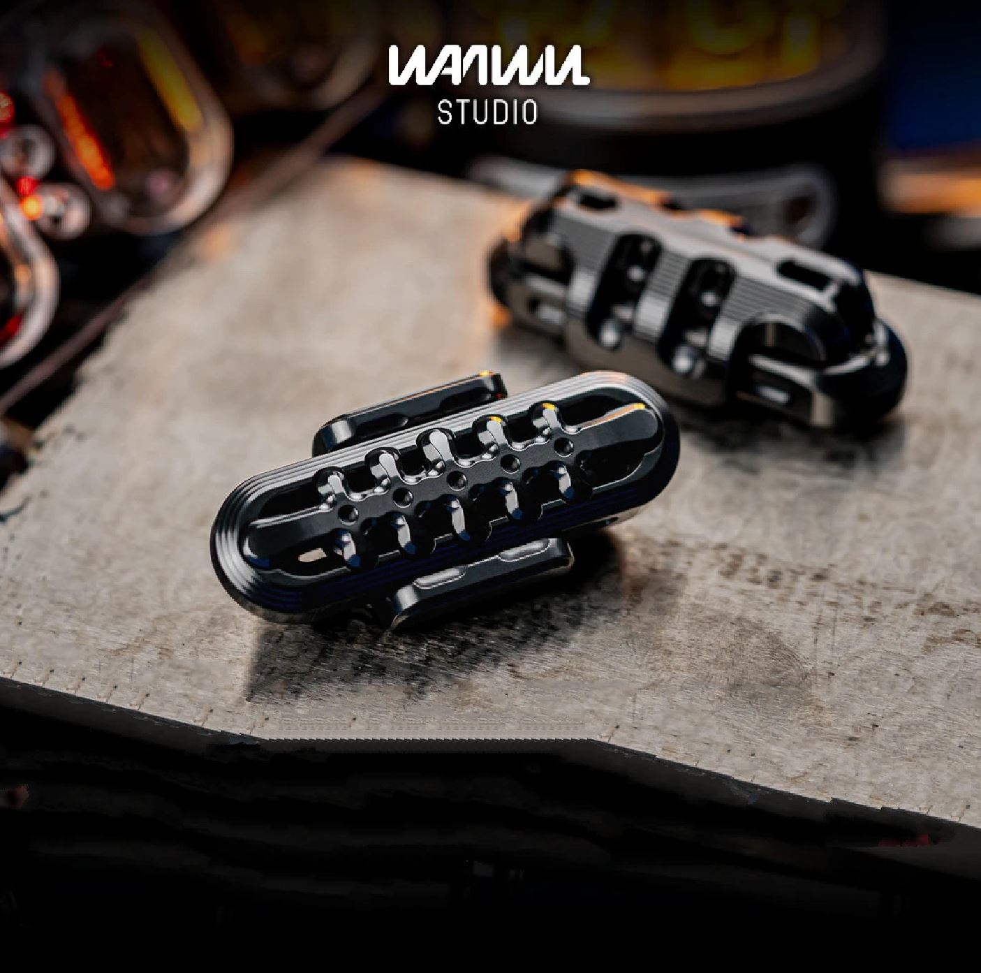 New WANWU EXOSKELETON Zirconium Mechanical Magnetic Hand Haptic Push Slider | New Zirconium EXOSKELETON EDC PEI Hand Push Slider | WANWU EXOSKELETON PPB Fidget Toys for Collection & Gift
