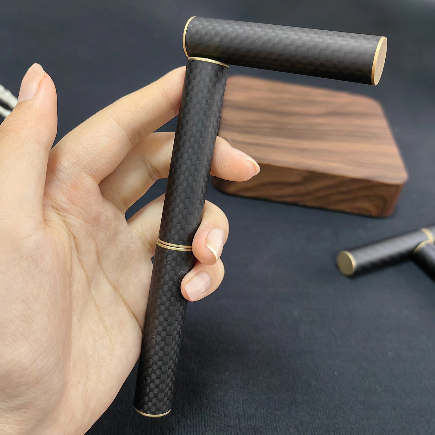 Three Section Carbon Fiber Stick Rod Hand Fidget Toys | Three Section Stick Rotating Anti-stress PPB Fidget Toys for Gift & Collection