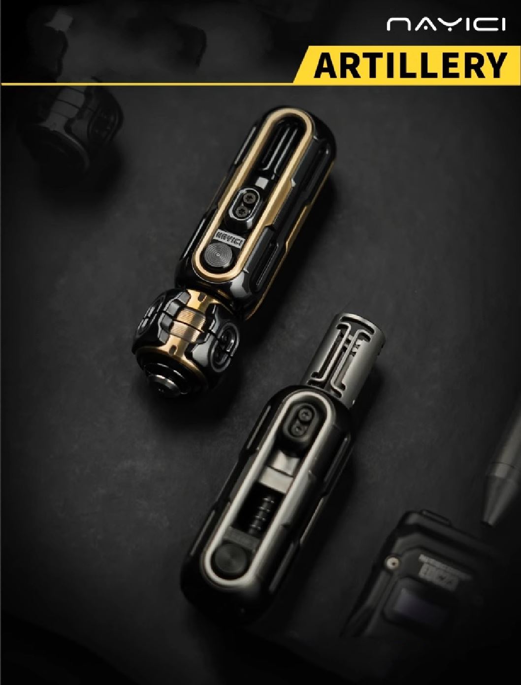 New MUYI NAYICI ARTILLERY Mechanical Ratchet Push Hand Slider | MUYI ARTILLERY Hand Push Slider | MUYI Ratchet Hand Push Fidget Toys for Collection &amp; Gift