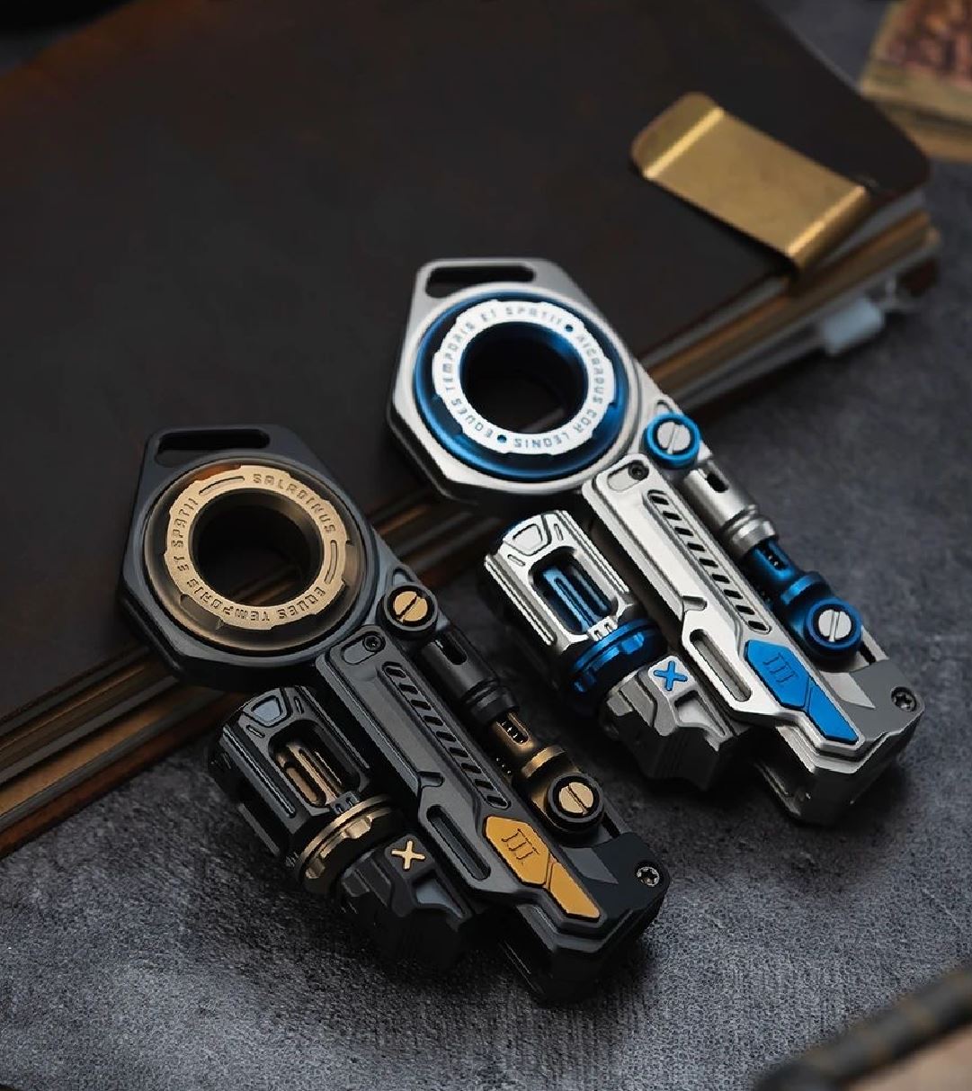 01 EDC Time Knight 3.0 Hand Ratchet Push Slider | New 01 EDC "Time Knight 3.0" EDC Hand Gyro Spinner Slider Fidget Toys for Collection & Gift.