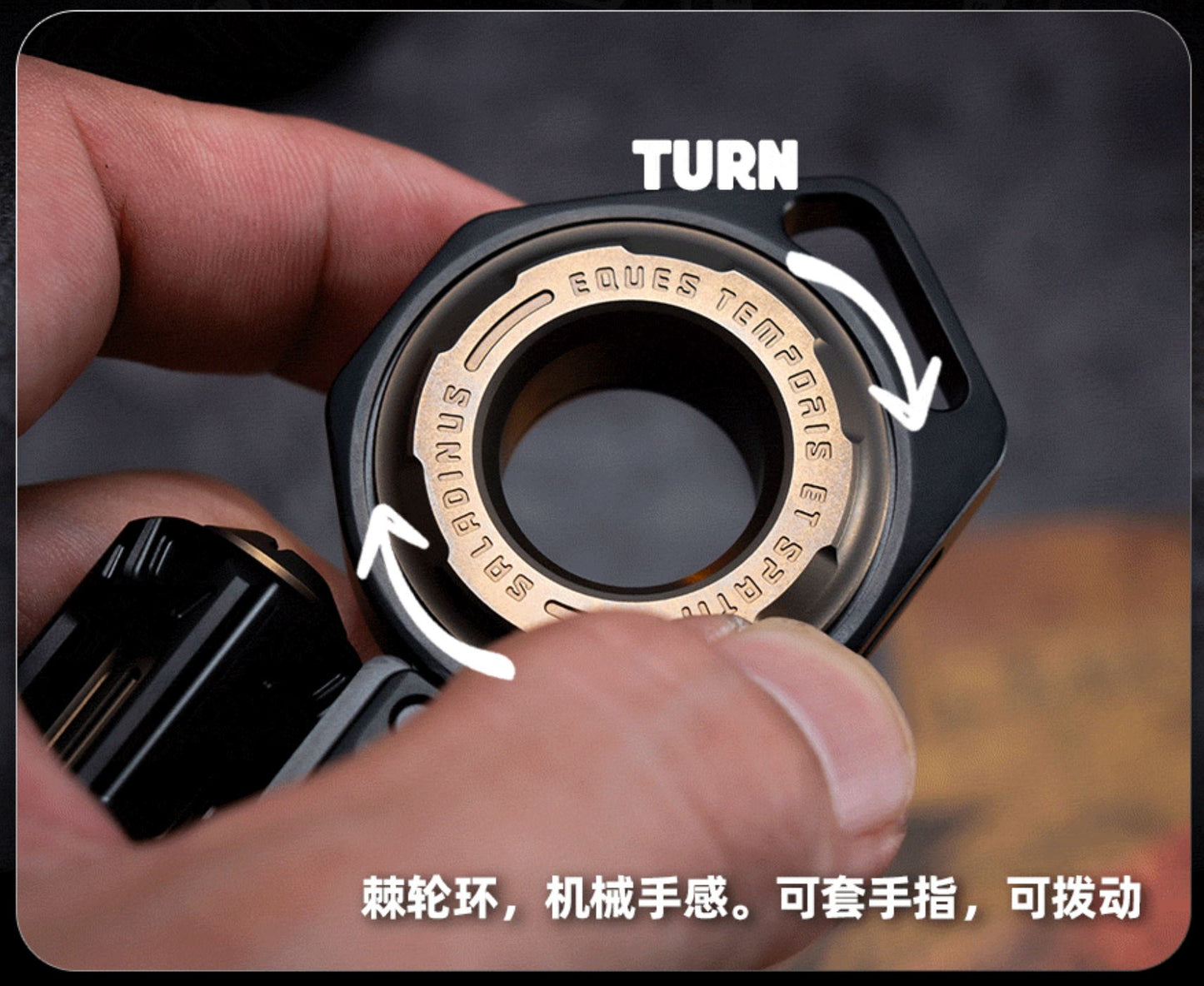 01 EDC Time Knight 3.0 Hand Ratchet Push Slider | New 01 EDC "Time Knight 3.0" EDC Hand Gyro Spinner Slider Fidget Toys for Collection & Gift.