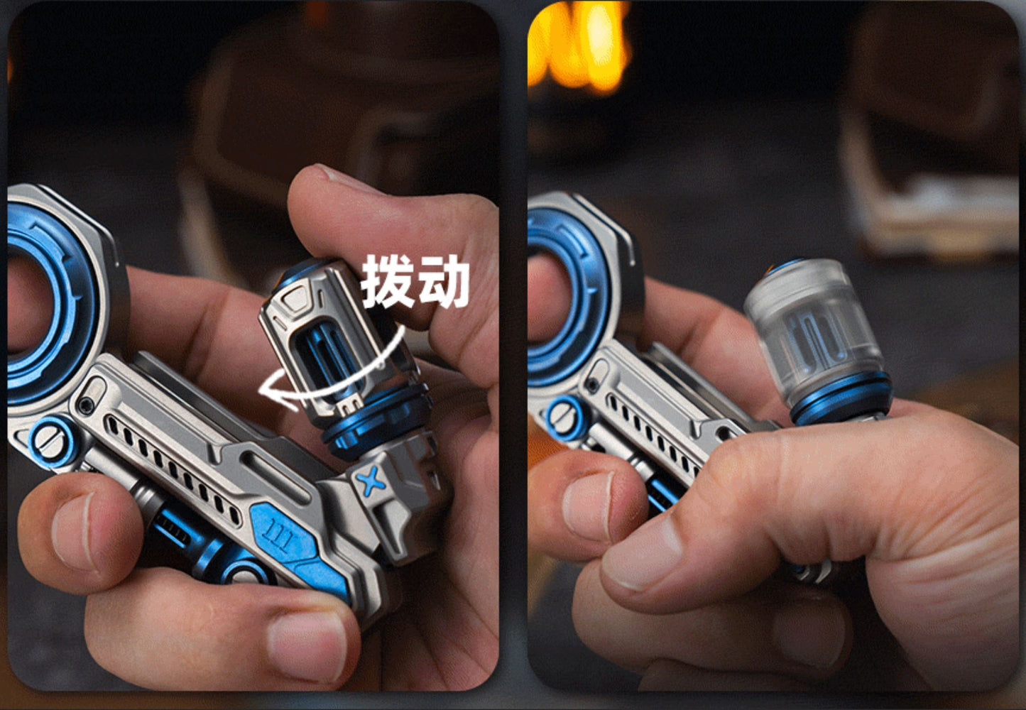 01 EDC Time Knight 3.0 Hand Ratchet Push Slider | New 01 EDC "Time Knight 3.0" EDC Hand Gyro Spinner Slider Fidget Toys for Collection & Gift.
