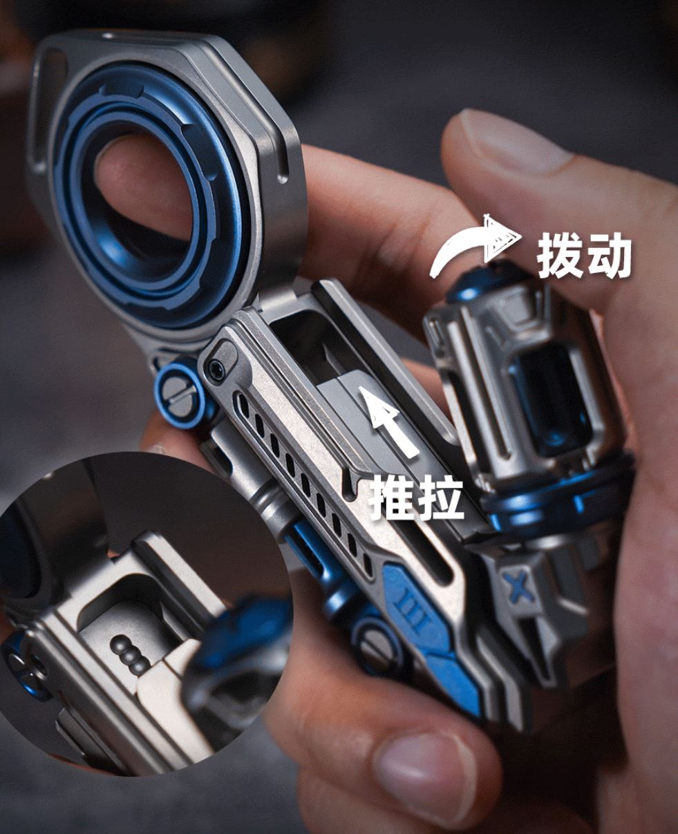 01 EDC Time Knight 3.0 Hand Ratchet Push Slider | New 01 EDC "Time Knight 3.0" EDC Hand Gyro Spinner Slider Fidget Toys for Collection & Gift.