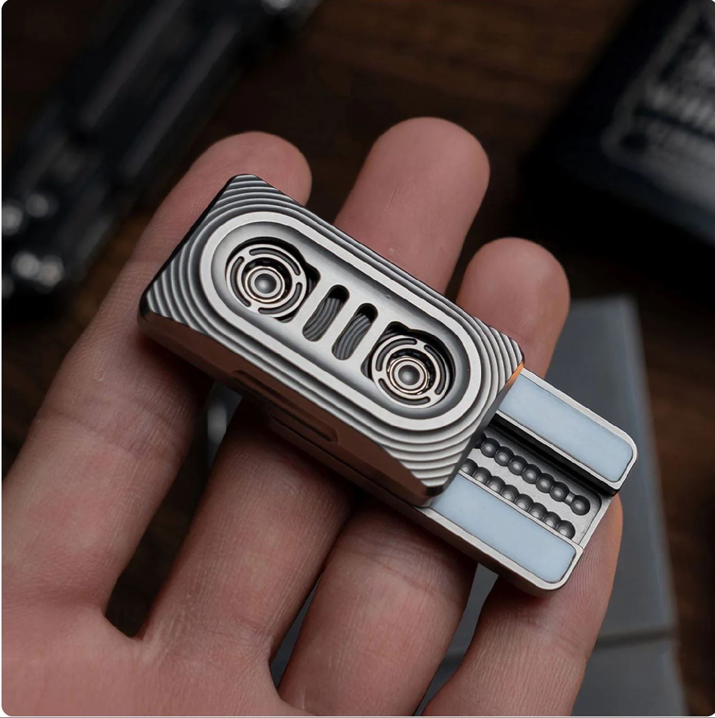 EDCELL "TAPE DRIVE" Hand Push Fidget Slider | EDCELL EDC Haptic Hand TAPE DRIVE Fidget Toys Slider for Collection & Gift