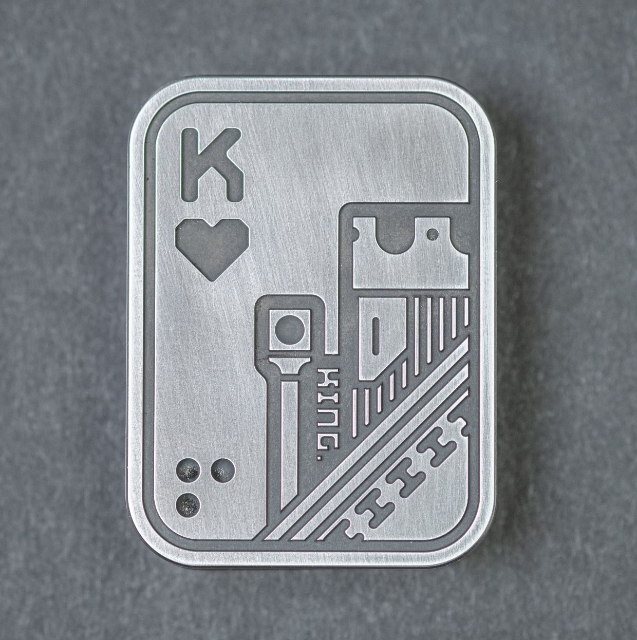 Lautie x Urban Stainless Steel Zirconium AK Lucky Poker Card Magnetic Push Slider | Lautie Urban EDC Poker Card AK for Collection & Gift