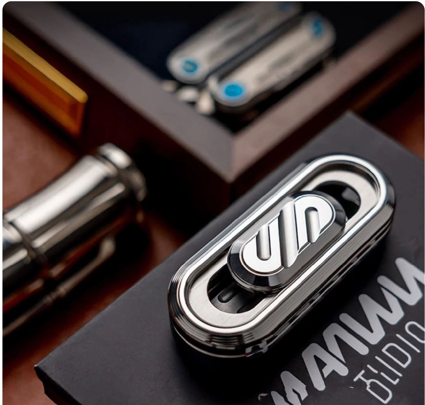 New WANWU Popping Stainless Steel Hand Fidget Haptic Push Slider | New WANWU Popping EDC Zirconium Hand Push Slider | WANWU Popping PPB Fidget Toys for Collection &amp; Gift