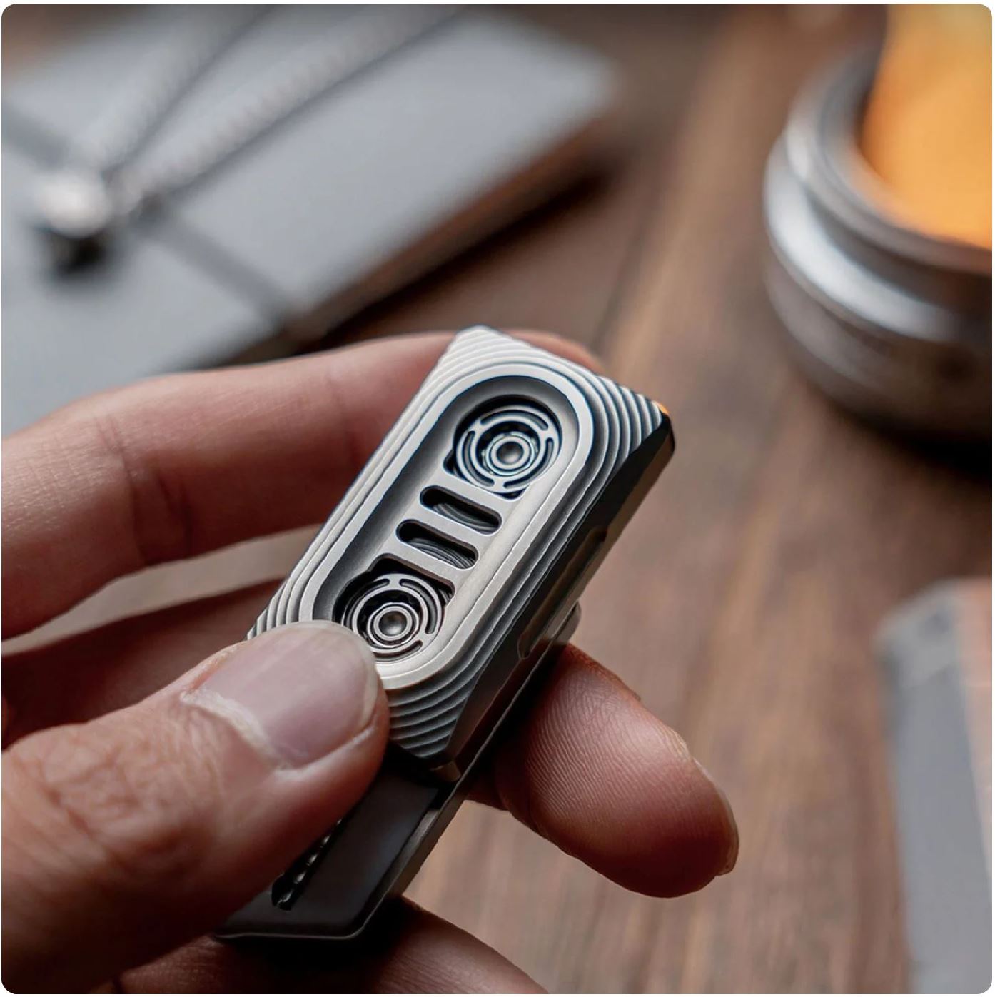 EDCELL "TAPE DRIVE" Hand Push Fidget Slider | EDCELL EDC Haptic Hand TAPE DRIVE Fidget Toys Slider for Collection & Gift