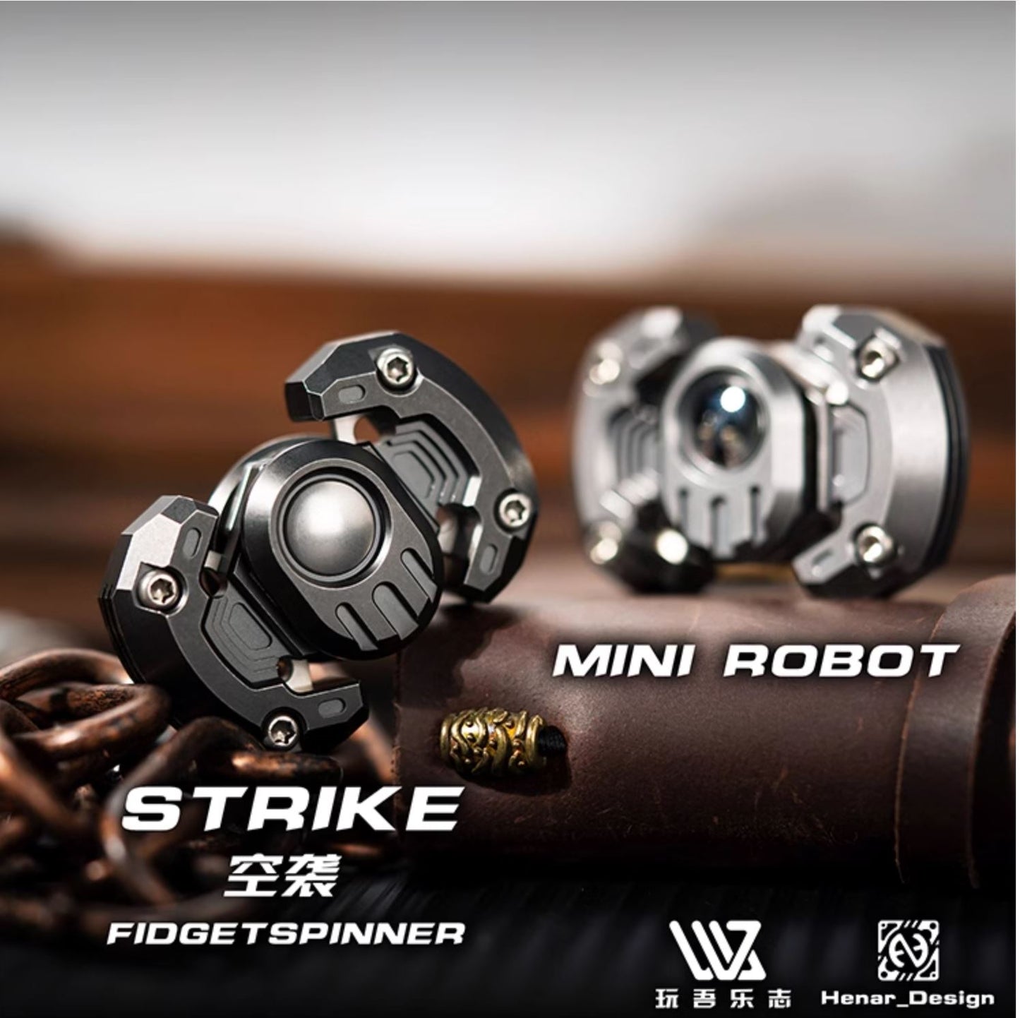 2024 WANWU Stainless Steel Mini Robot Strike Hand Gyro Fidget Spinner | WANWU Strike Mini Robot EDC Hand Spinner | Mini Robot Strike PPB Steel Hand Fidget for Gift & Collection