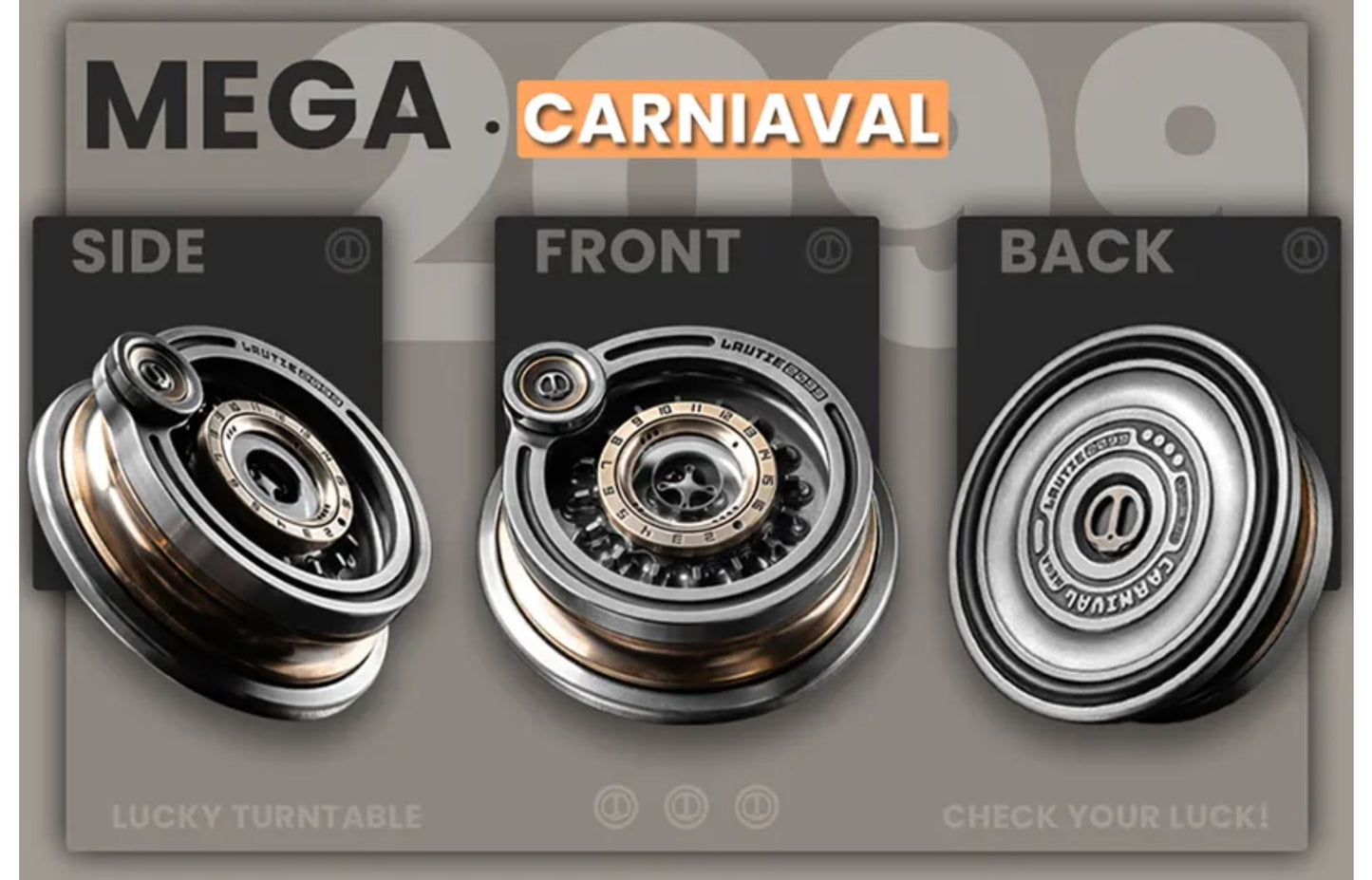 New Lautie 2099 Series TableTop MEGA CARNIVAL Hand Gyro Spinner | Lautie MEGA CARNIVAL Lucky Deskset Hand Gyro Fidget for Collection and Gift