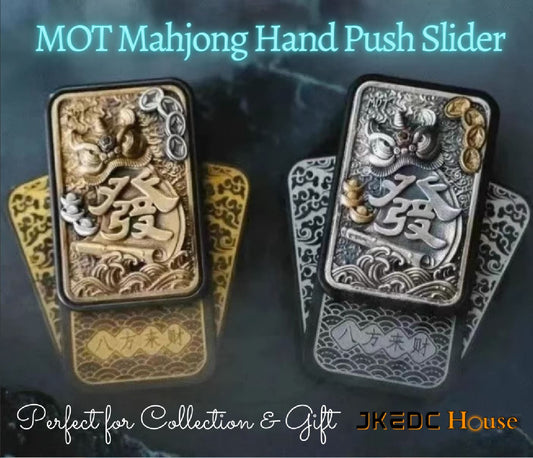 New MOT Mahjong Stainless Steel Hand Push Pull Slider | Mahjong EDC Zirconium Hand Push Slider | MOT Mahjong Hand Slider for collection & Gift