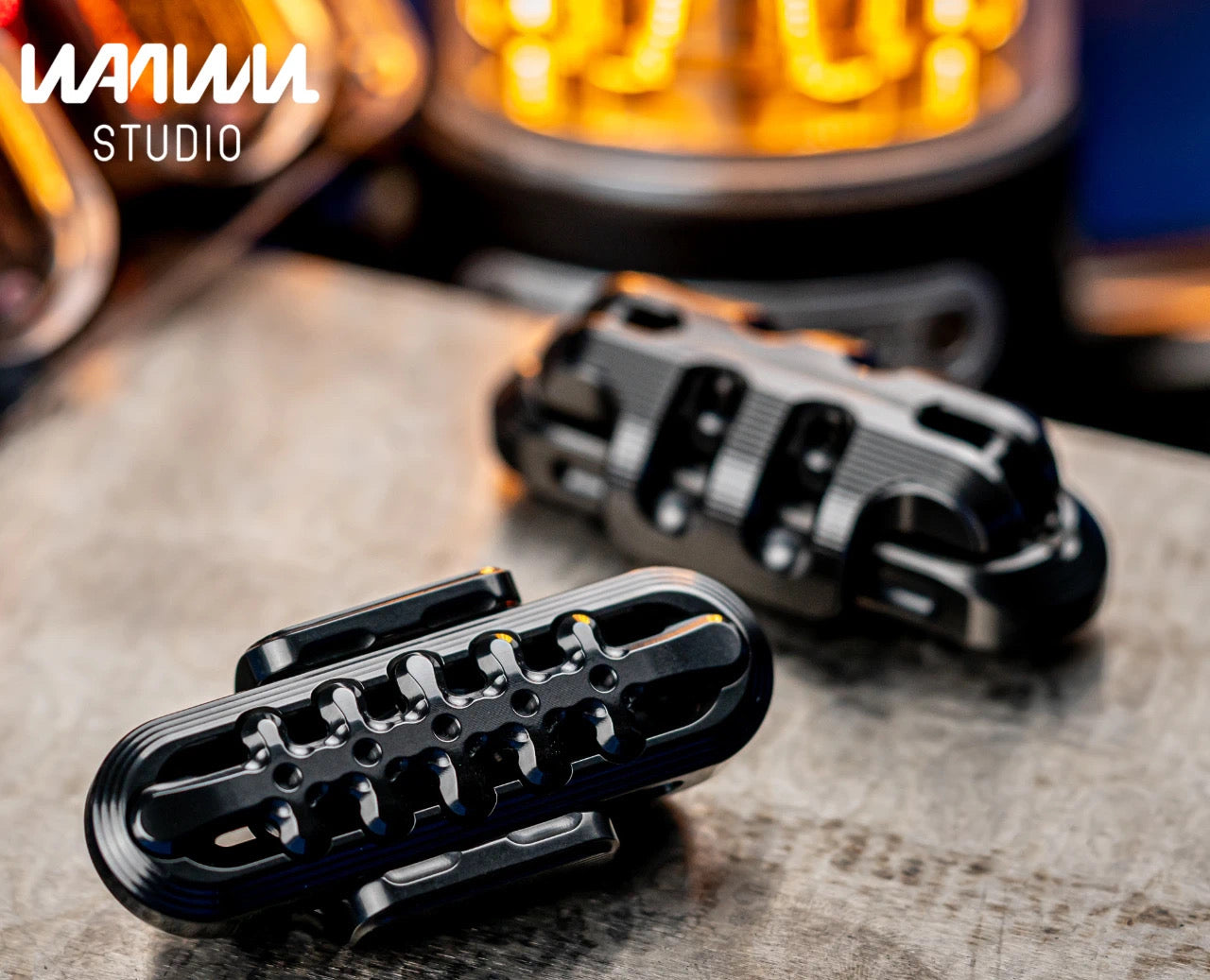 New WANWU EXOSKELETON Zirconium Mechanical Magnetic Hand Haptic Push Slider | New Zirconium EXOSKELETON EDC PEI Hand Push Slider | WANWU EXOSKELETON PPB Fidget Toys for Collection & Gift