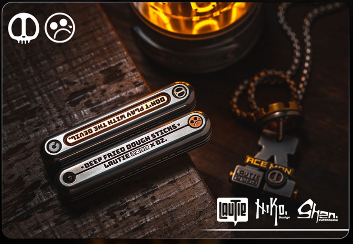 Lautie x Dz Top-D Hand Push Slider | Lautie x Dz Top-D EDC Push Slider | Lautie x Dz Hand Metal Fidget for Gift & Collection