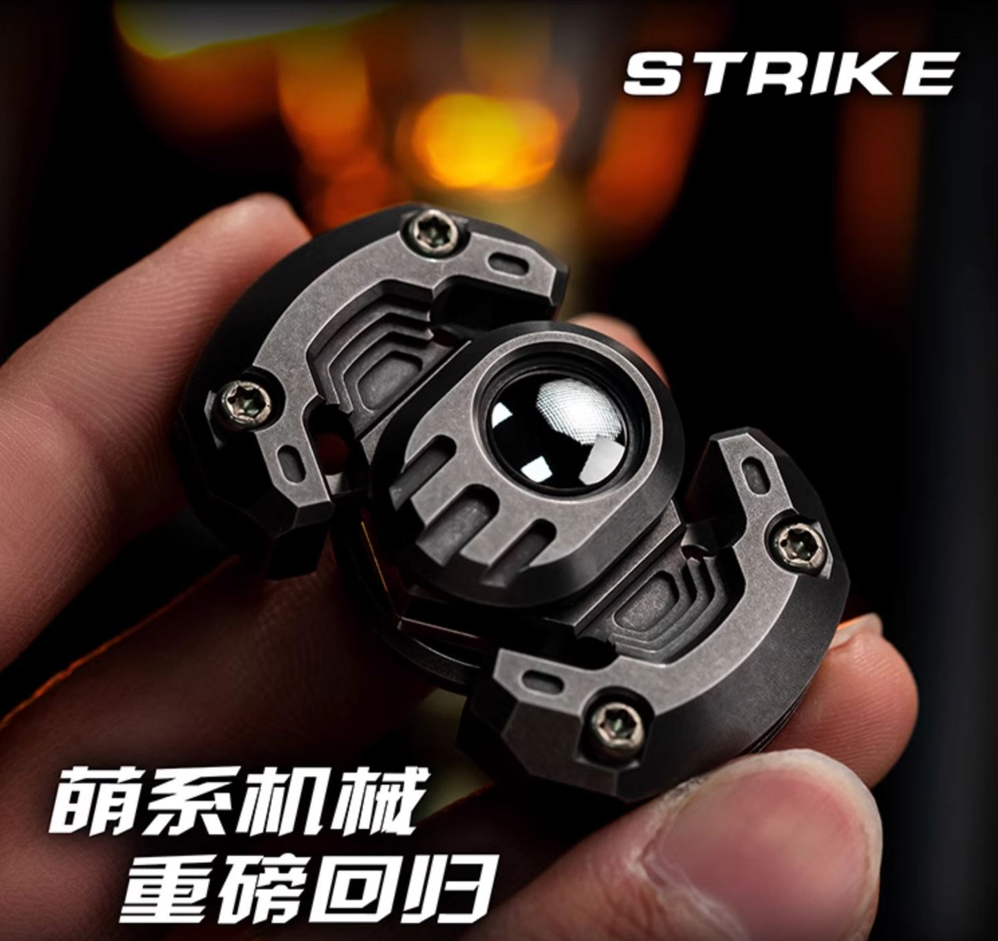 2024 WANWU Stainless Steel Mini Robot Strike Hand Gyro Fidget Spinner | WANWU Strike Mini Robot EDC Hand Spinner | Mini Robot Strike PPB Steel Hand Fidget for Gift & Collection