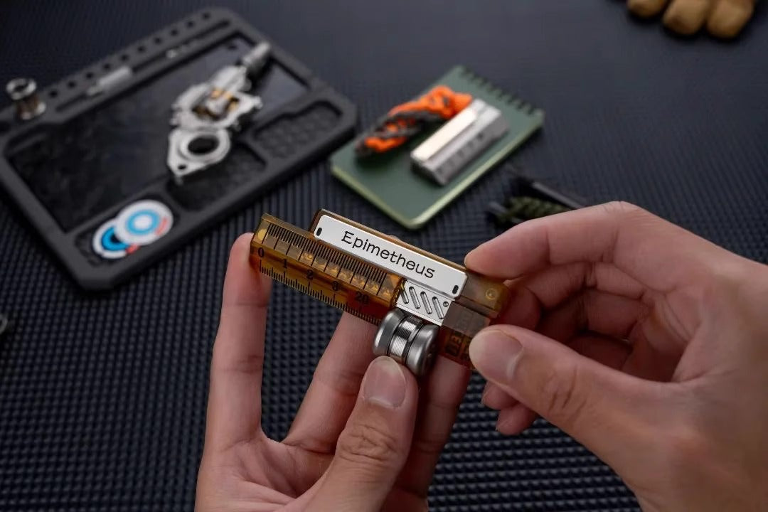 EDCELL x ROGUE Co-Branded "Deception Ruler" Mechanical Push Slider | EDCELL x ROUGUE EDC Haptic Hand Deception Ruler Fidget Slider for Collection &amp; Gift