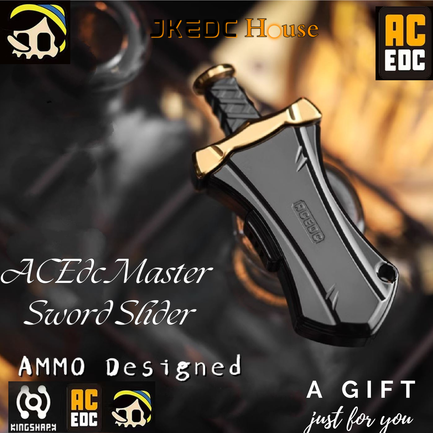 ACEdc Master Sword Hand Push Slider Fidget Toys for Collection & Gift