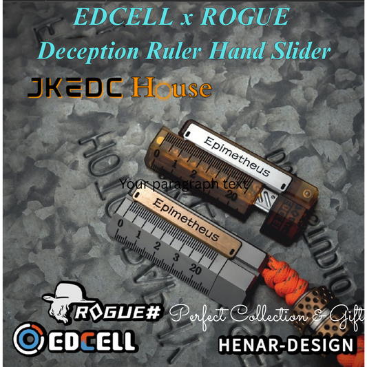 EDCELL x ROGUE Co-Branded "Deception Ruler" Mechanical Push Slider | EDCELL x ROUGUE EDC Haptic Hand Deception Ruler Fidget Slider for Collection &amp; Gift