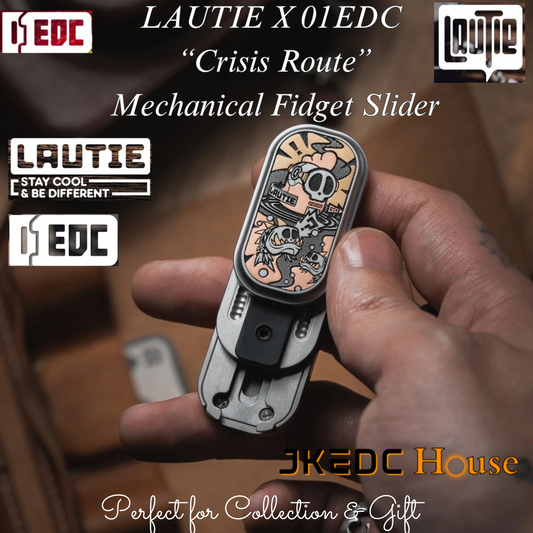 Lautie x 01EDC Co-Branded "Crisis Route" Mechanical Push Slider | Lautie x ZeroOne EDC "Crisis Route" Haptic Hand Fidget Slider for Collection &amp; Gift