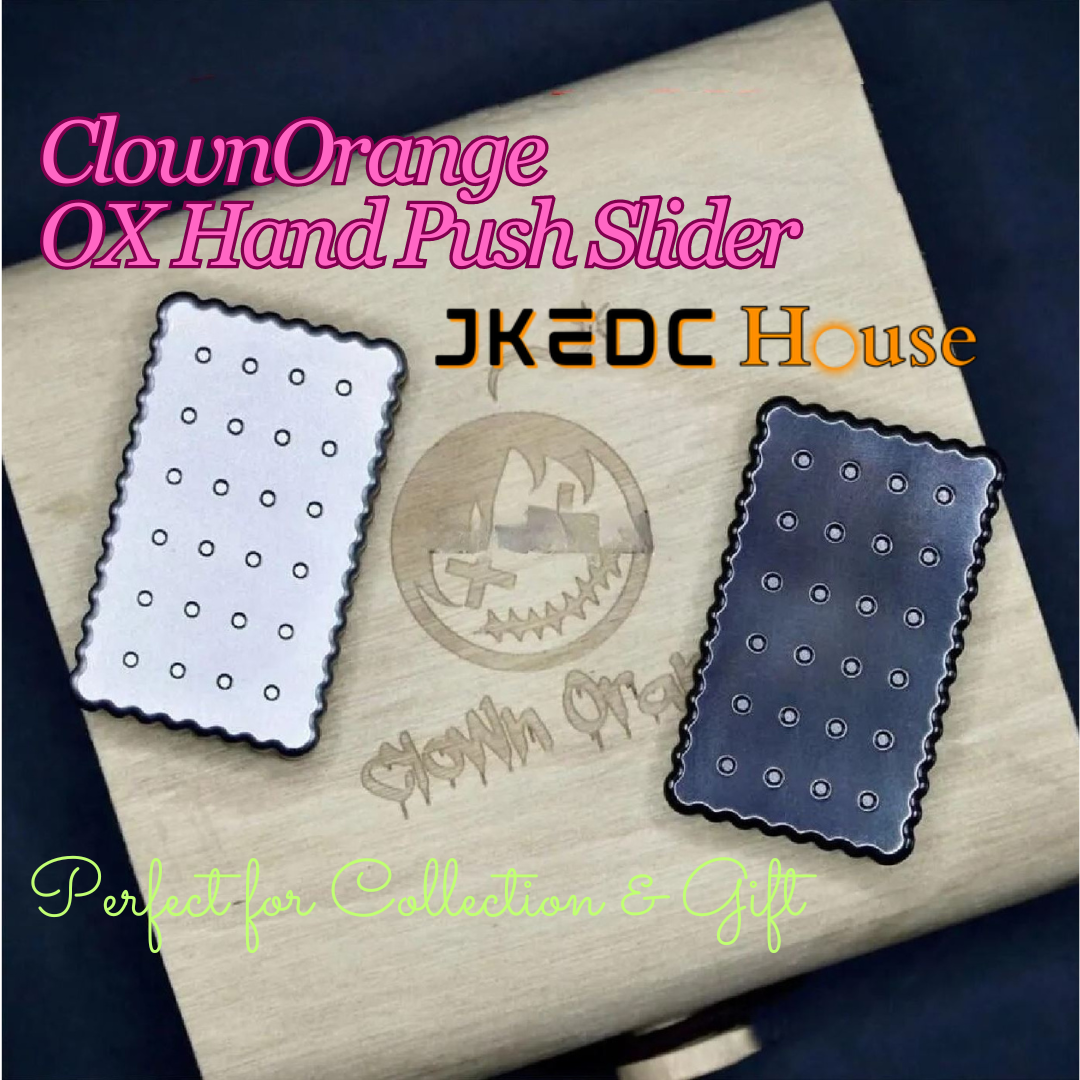 ClownOrange OX Hand Push Slider | ClownOrange OX Fidget Toys Hand Push Haptic Slider | OX EDC PPB Hand Push Slider for Gift & Collection