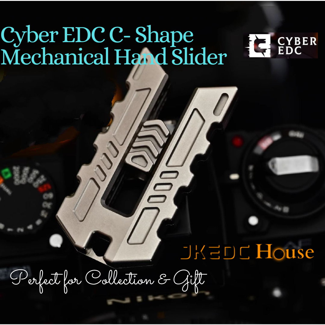 Cyber EDC C-Shape Mechanical Hand Haptic Push Slider | New Cyber EDC Hand Push Haptic Feel Slider Gyro Fidget Toy for Gift & Collection