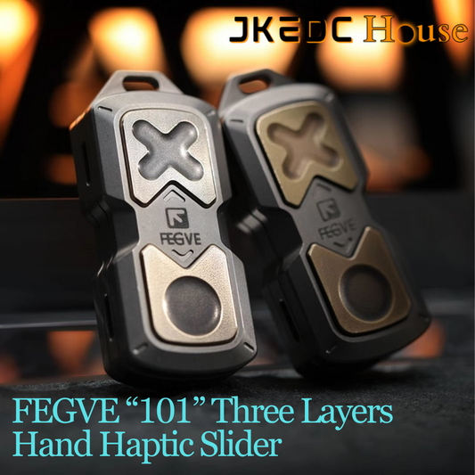 New FEGVE 101 Series Titanium TC4 Three Layer Hand  Haptic Push Slider | New FEGVE  Fidget Toy Hand Push PPB Decompression| FEGVE EDC Push Slider for Gift & Collection