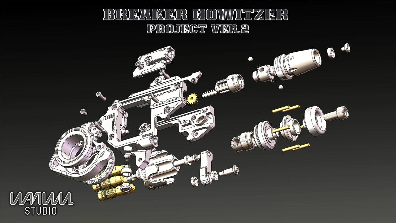 WANWU "Breaker Howitzer Project ver.2" Hand Push Slider | New WANWU "Breaker Howitzer" EDC Hand Gyro Spinner Fidget Toys for Collection & Gift