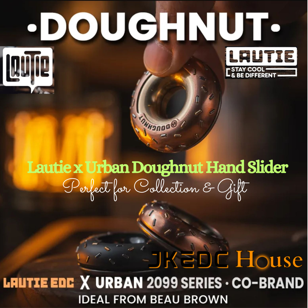 Lautie x Urban Zirconium Doughnut Hand Haptic Push Slider | Lautie Urban EDC Copper Doughnut Hand Slider for Collection &amp; Gift