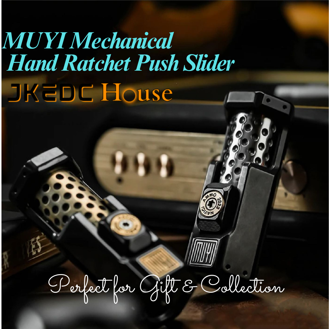 MUYI New Mechanical Ratchet Push Hand Slider | MUYI Musketeers Hand Push Slider | MUYI Ratchet Hand Push Fidget Toys for Collection & Gift