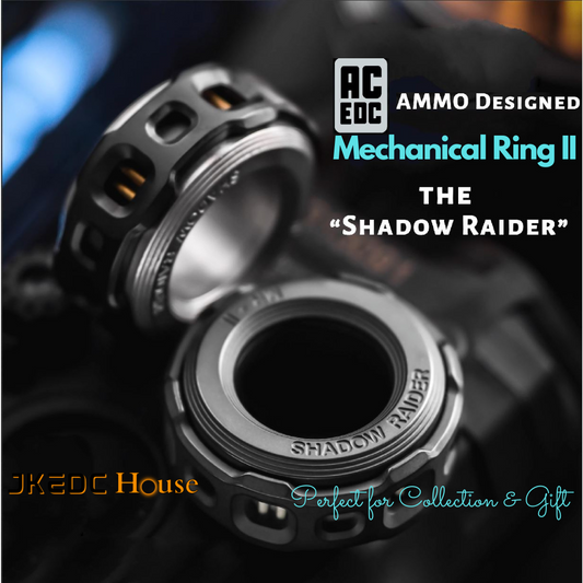 New ACEDC Shadow Raider Mechanical Ring II Hand Slider | ACEDC Metal EDC Hand Finger Mechanical Ring 2 | New ACEDC Mechanical Finger Push Slider for Gift for Gift and Collection