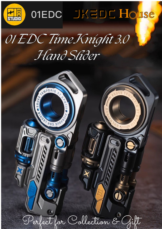 01 EDC Time Knight 3.0 Hand Ratchet Push Slider | New 01 EDC "Time Knight 3.0" EDC Hand Gyro Spinner Slider Fidget Toys for Collection & Gift.