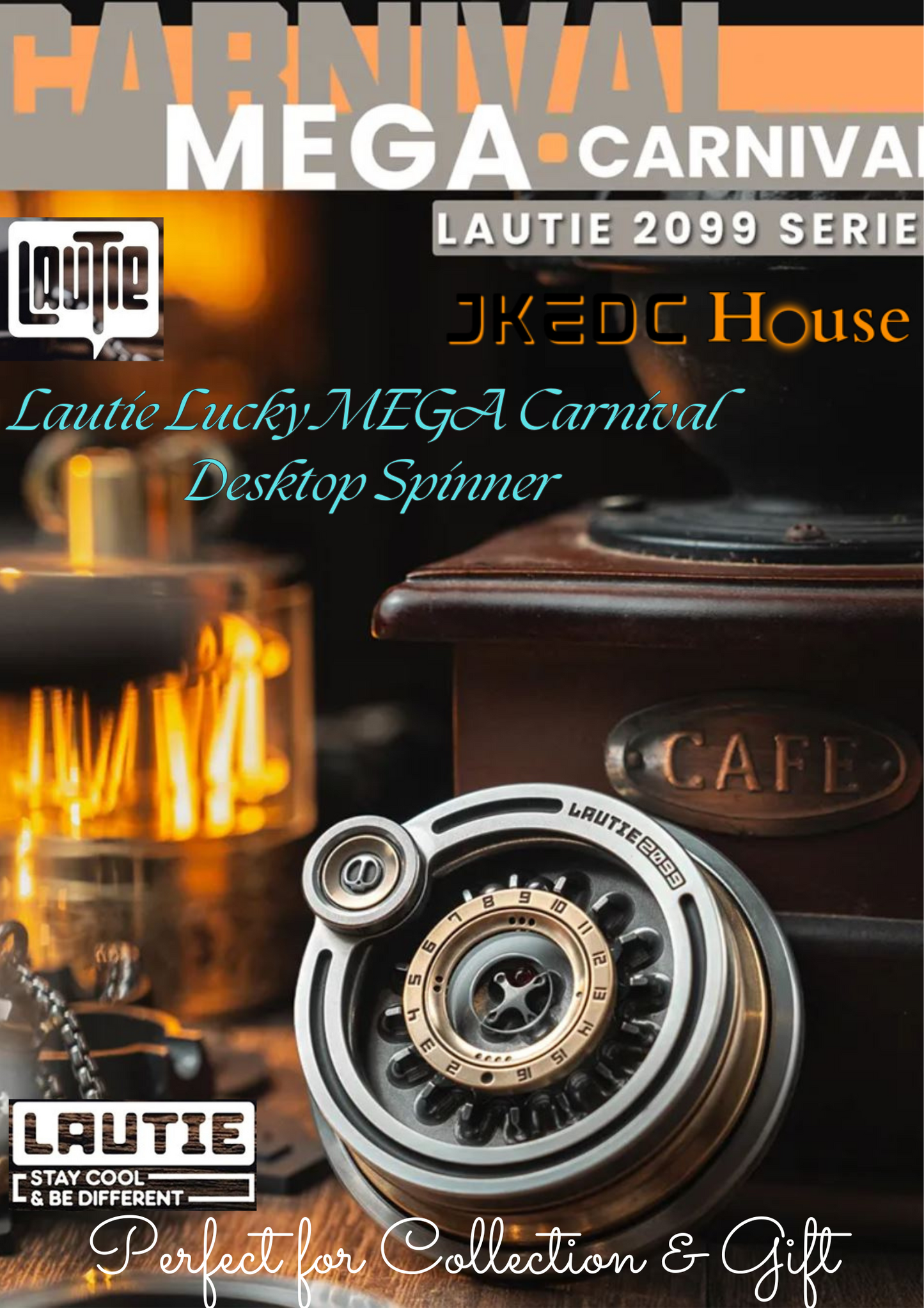 New Lautie 2099 Series TableTop MEGA CARNIVAL Hand Gyro Spinner | Lautie MEGA CARNIVAL Lucky Deskset Hand Gyro Fidget for Collection and Gift