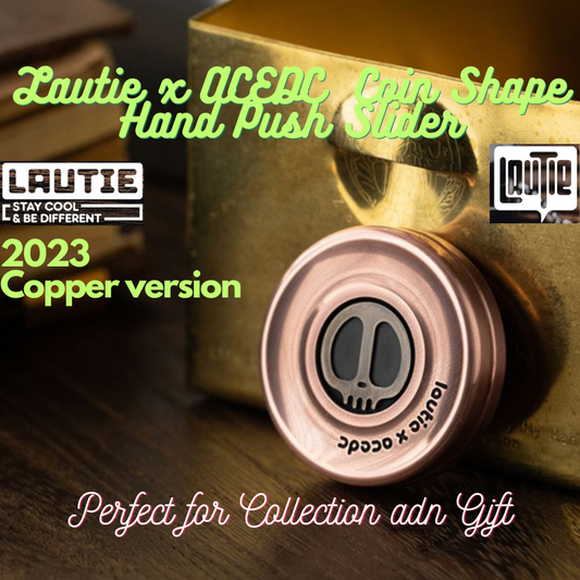 Lautie ACEDC Metal Coin Shape Hand Push Slider | Lautie ACEDC Milk Coin Hand Fidget Slider | Lautie EDC Coin Shape Slider for Collection