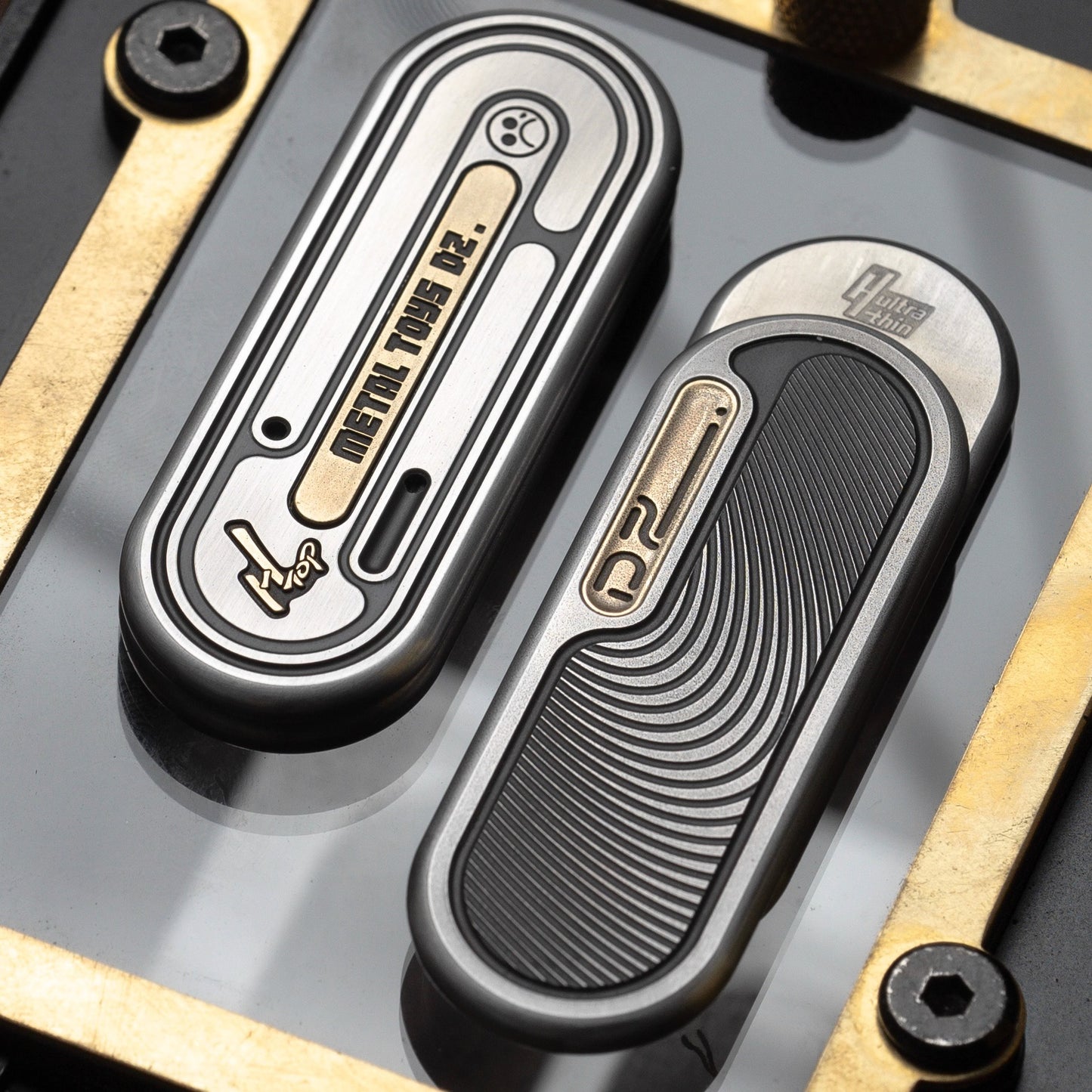 Metal Toys Dz Top-H Ultra Thin Hand Push Haptic Slider | Dz Top-H Ultra Slim EDC Hand Haptic Push Slider Push Pop Fidget Toys| Metal Fidget Push Pop Toys Anti-Stress Autism ADHD Hand Slider for Gift