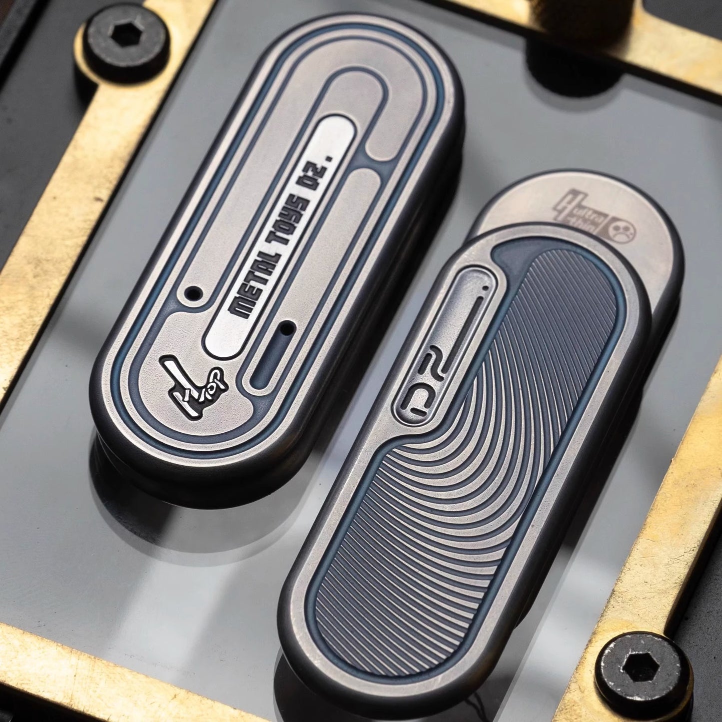 Metal Toys Dz Top-H Ultra Thin Hand Push Haptic Slider | Dz Top-H Ultra Slim EDC Hand Haptic Push Slider Push Pop Fidget Toys| Metal Fidget Push Pop Toys Anti-Stress Autism ADHD Hand Slider for Gift