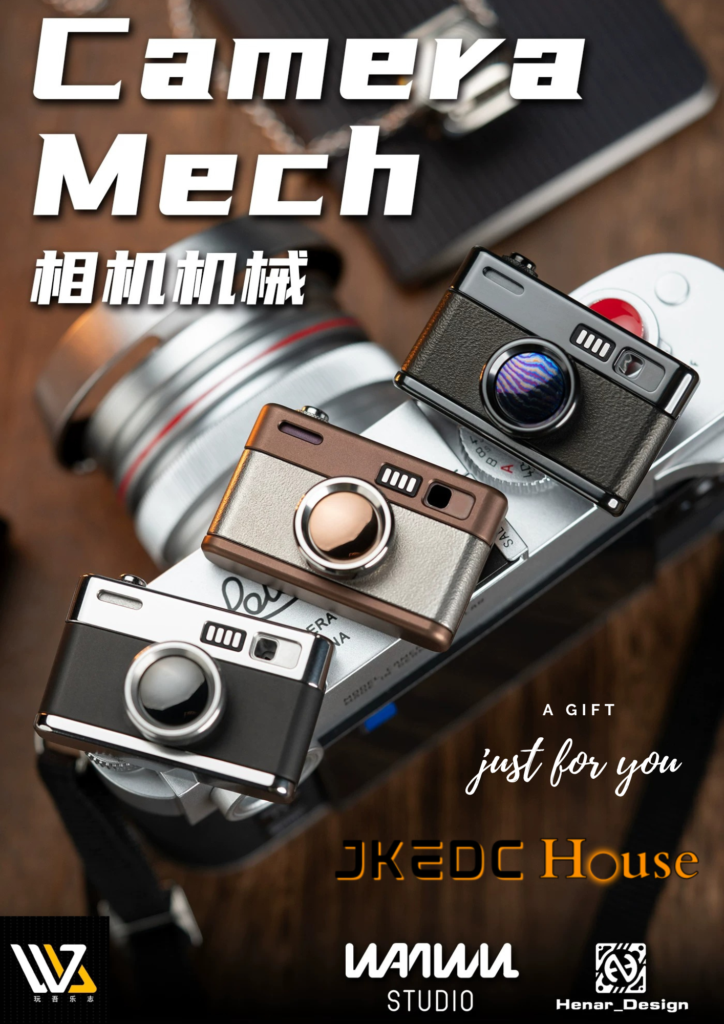 New WANWU Camera Mech Mechanical Hand Fidget Slider for Collection and Gift