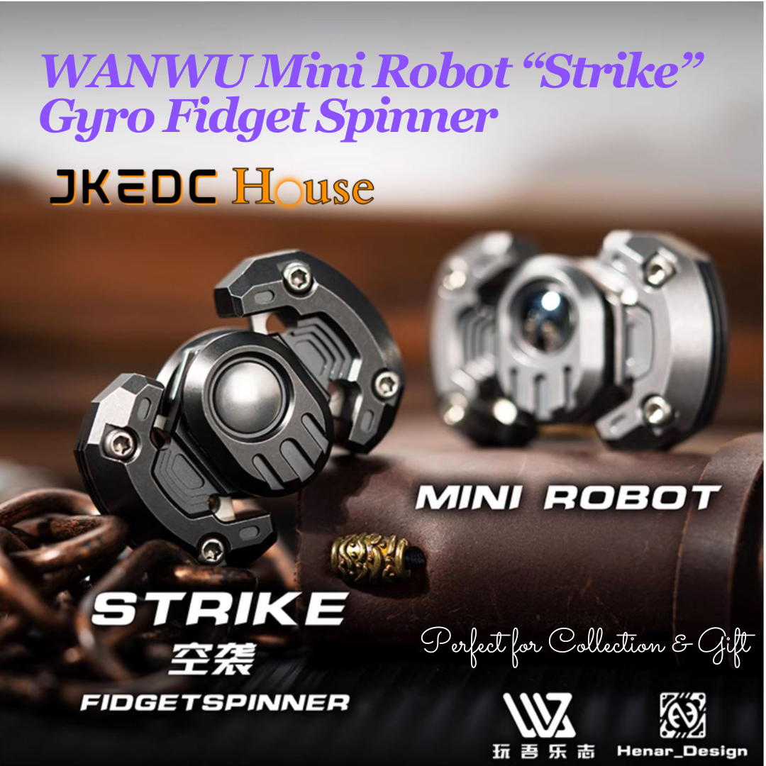 2024 WANWU Stainless Steel Mini Robot Strike Hand Gyro Fidget Spinner | WANWU Strike Mini Robot EDC Hand Spinner | Mini Robot Strike PPB Steel Hand Fidget for Gift & Collection