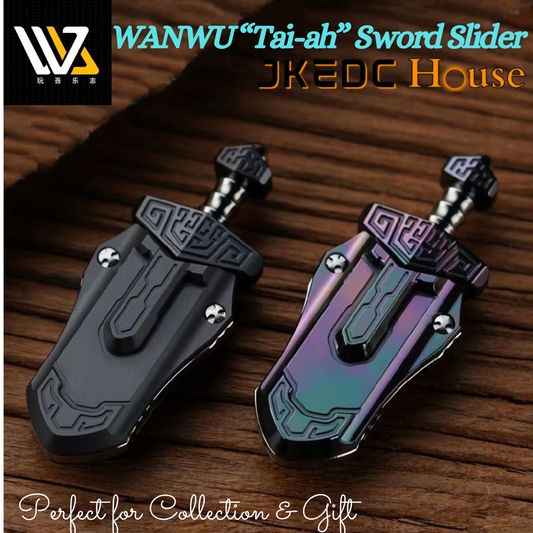 WANWU "Tai-ah" Sword Hand Haptic Titanium Push Slider | New WANWU "Tai-ah" Swords EDC PEI Hand Push Slider | "Tai-ah" Sword PPB Fidget Toys for Collection & Gift