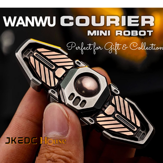 WANWU Courier Mini Robot Stainless Steel Hand Gyro Fidget Spinner | WANWU Courier Mini Robot EDC Hand Spinner | Mini Robot Courier PPB Steel Hand Fidget for Gift & Collection