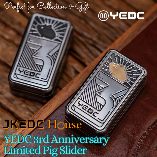 YEDC 3rd Anniversary Limited Hand Haptic Slider | YEDC three layer Anniversary Metal EDC Hand Fidget Toy for Collection &amp; Gift