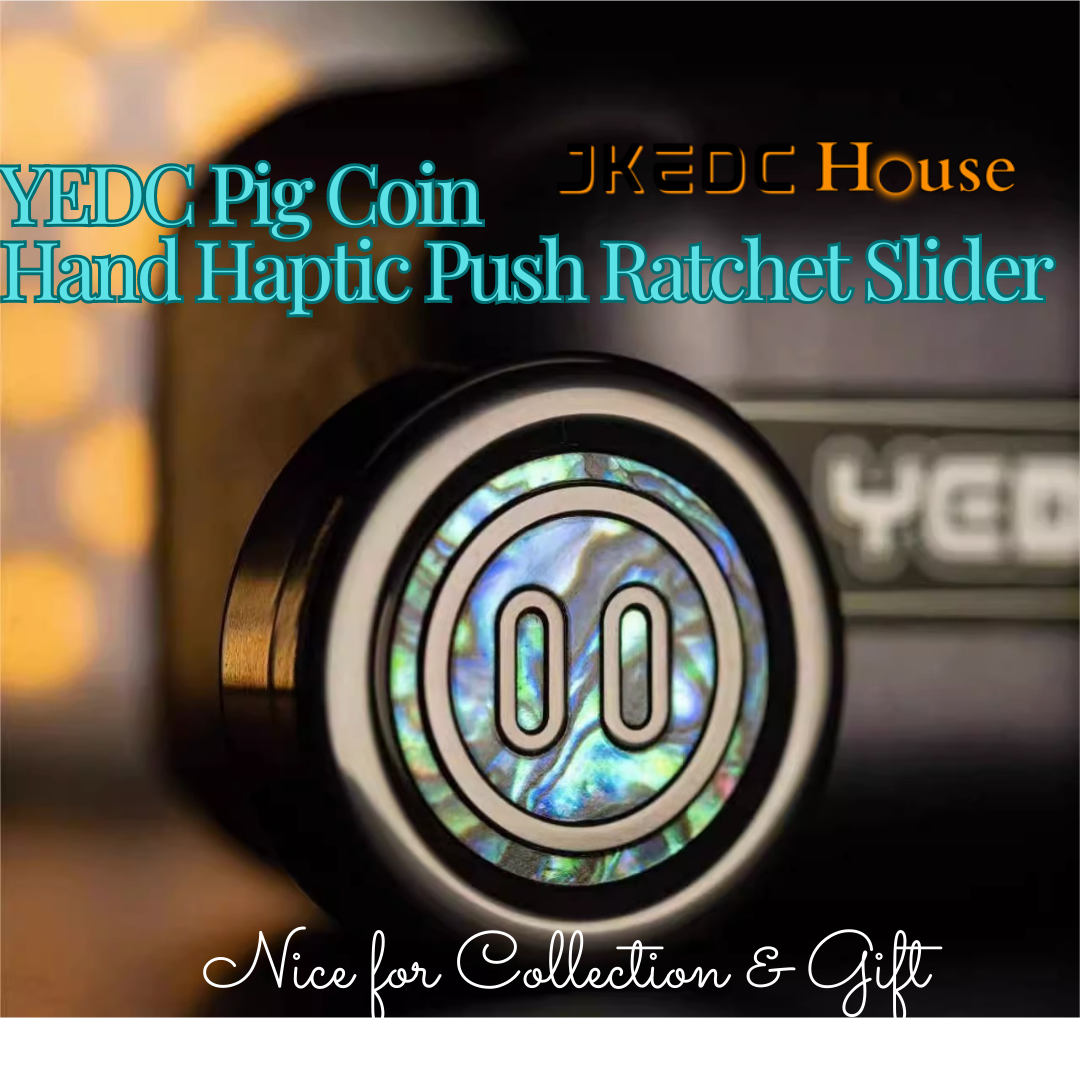 YEDC Pig Zirconium Coin Shape Hand Push Slider | YEDC Pig PEI Coin Hand Fidget | YEDC EDC Metal Coin Shape Slider for Collection & Gift