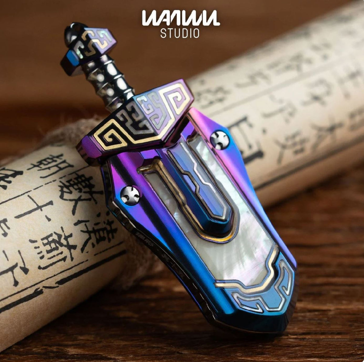 New WANWU "Tai-ah" Sword Hand Haptic Special Material Zirconium Push Slider | New WANWU "Tai-ah" Swords EDC PEI Hand Push Slider | "Tai-ah" Sword PPB Fidget Toys for Collection & Gift