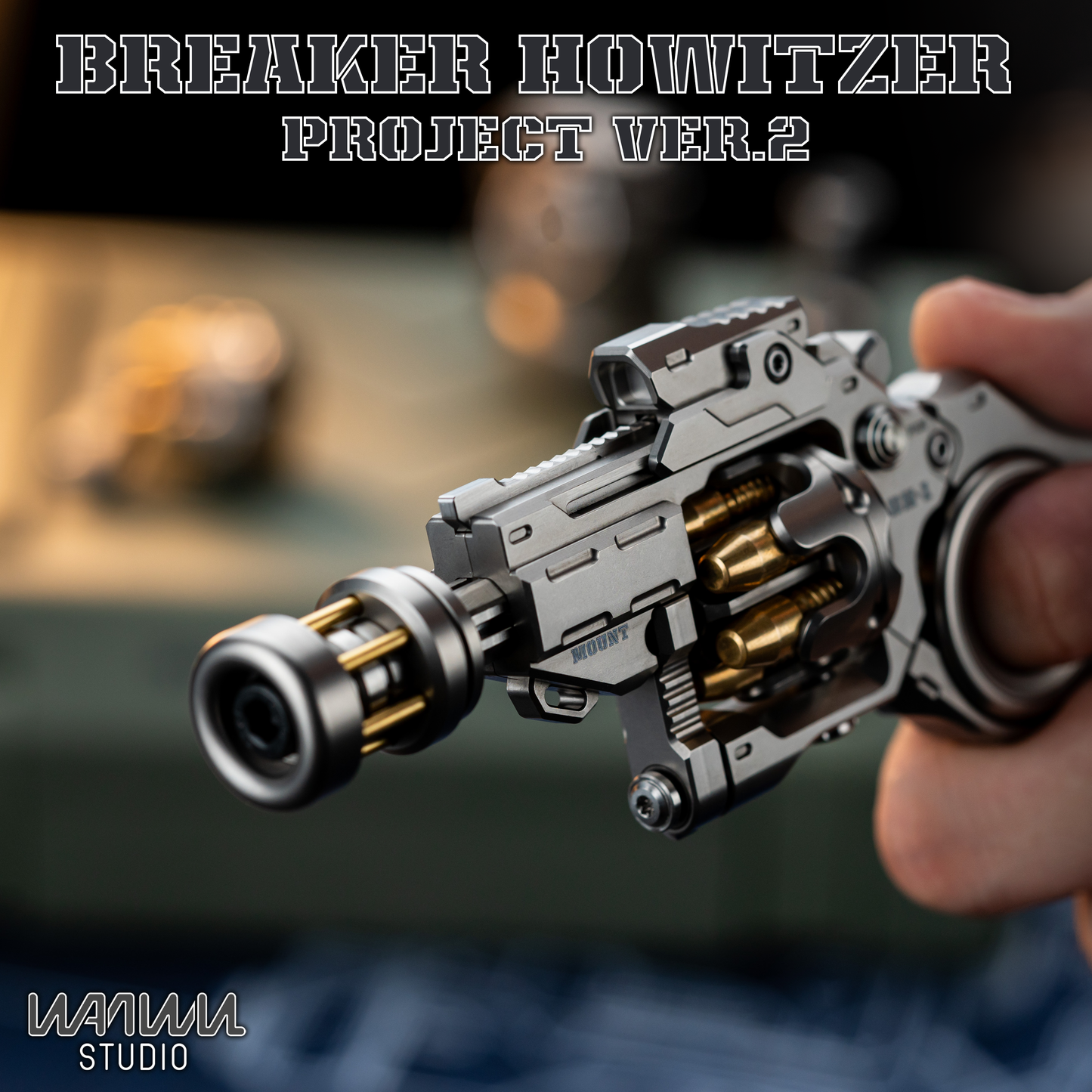 WANWU "Breaker Howitzer Project ver.2" Hand Push Slider | New WANWU "Breaker Howitzer" EDC Hand Gyro Spinner Fidget Toys for Collection & Gift