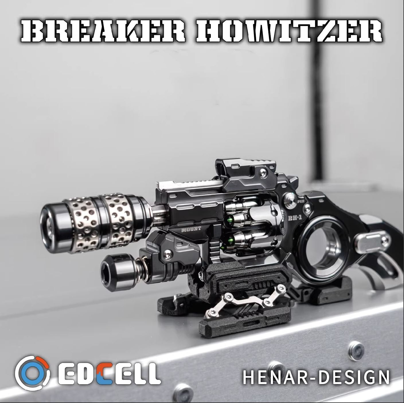 EDCELL Zirconium "Breaker Howitzer Project ver.2" Hand Push Slider EDC PPB Fidget Toys for Collection & Gift
