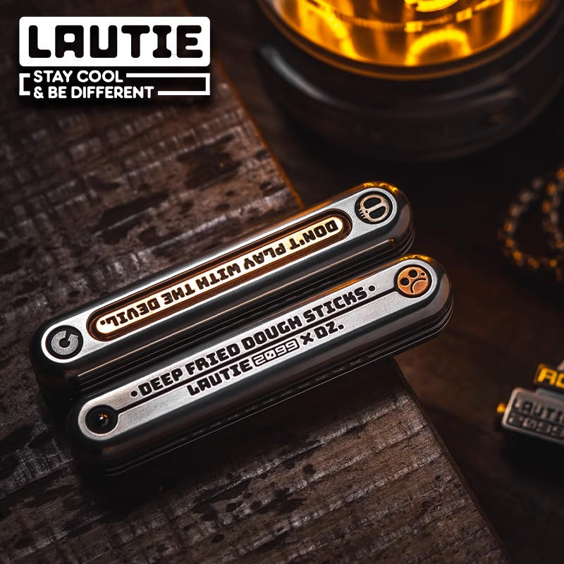 Lautie x Dz Top-D Hand Push Slider | Lautie x Dz Top-D EDC Push Slider | Lautie x Dz Hand Metal Fidget for Gift & Collection