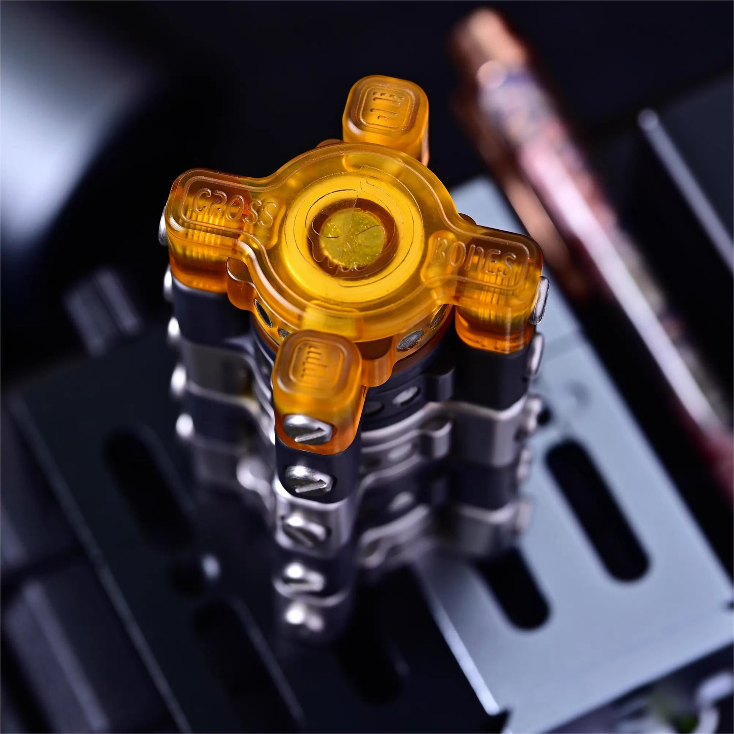 New Osseous Point Cross Bones Hand Haptic Fidget Slider | Cross Bones Fidget Toys Hand Push Slider | Cross Bones EDC Push Slider for Gift & Collection.