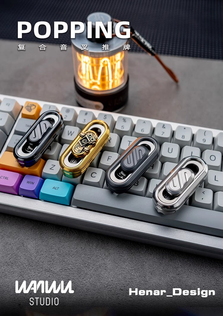 New WANWU Popping Stainless Steel Hand Fidget Haptic Push Slider | New WANWU Popping EDC Zirconium Hand Push Slider | WANWU Popping PPB Fidget Toys for Collection &amp; Gift
