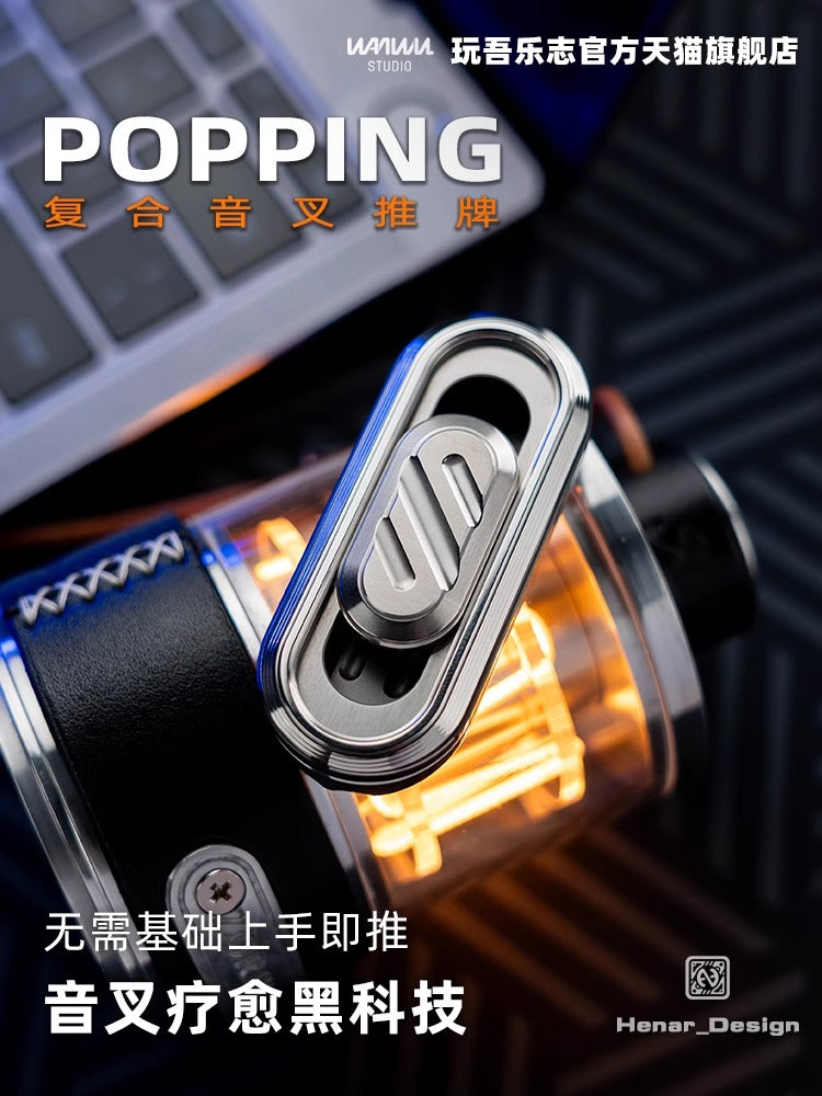 New WANWU Popping Stainless Steel Hand Fidget Haptic Push Slider | New WANWU Popping EDC Zirconium Hand Push Slider | WANWU Popping PPB Fidget Toys for Collection &amp; Gift