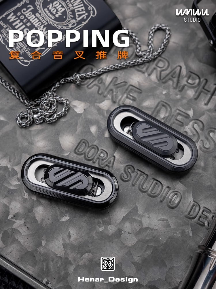 New WANWU Popping Stainless Steel Hand Fidget Haptic Push Slider | New WANWU Popping EDC Zirconium Hand Push Slider | WANWU Popping PPB Fidget Toys for Collection &amp; Gift