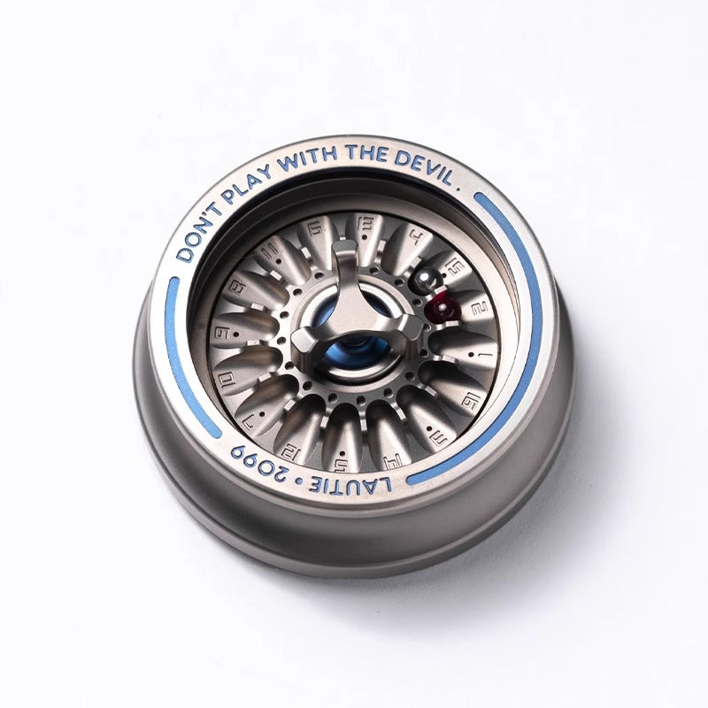 Lautie 2099 Series Lucky Deskset Titanium Turn Table Hand Gyro Spinner | Lautie Carnival Titanium Hand Gyro Fidget for Collection and Gift
