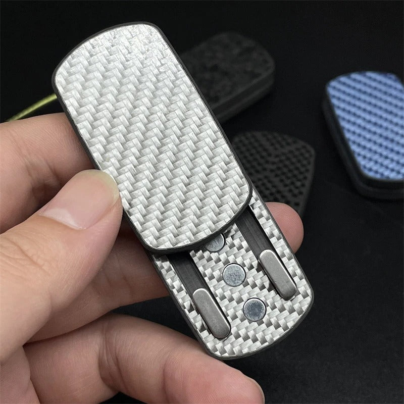 Carbon Fiber Magnetic Hand Haptic Feel Push Slider | Magnetic Haptic Push Pull PPB | EDC Magnetic Anti-stress Haptic Push Pull Slider for Collection