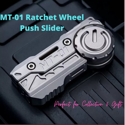 MT01 Ratchet Wheel Hand Push Brand | MT01 EDC Push Slider Rotation PPB | MT01 Metal Rotation Wheel Push Slider for Gift & Collection